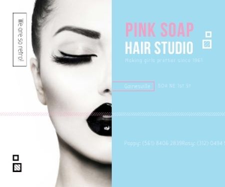 Platilla de diseño Pink Soap Hair Studio Medium Rectangle