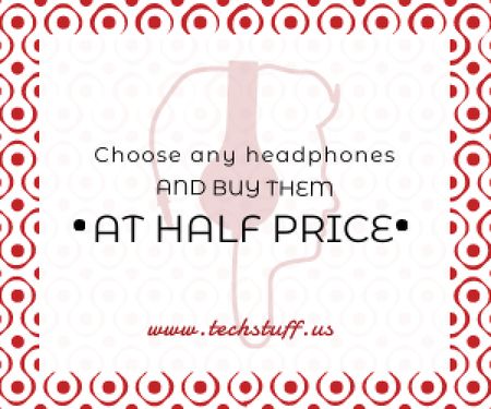 Headphones sale advertisement Medium Rectangle – шаблон для дизайна