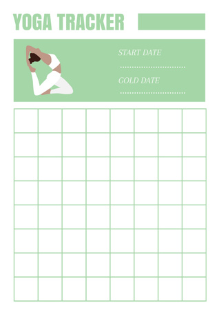 Tracker Sports with Woman Doing Yoga Schedule Planner Design Template
