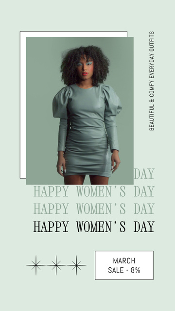 Outfits Sale Offer On Women's Day Instagram Video Story Design Template