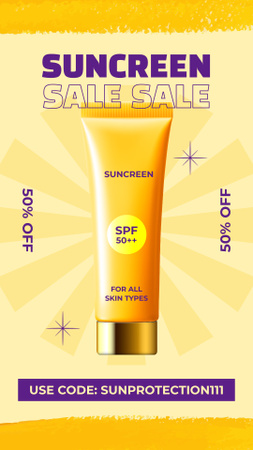 Sunscreen Cream Sale Offer with Discount Instagram Story Design Template