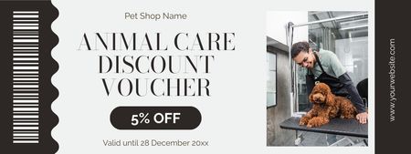 Animal Care Discount Voucher on Grey Coupon Design Template
