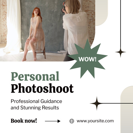 Professional Photoshoot Offer With Guide and Booking Animated Post Modelo de Design