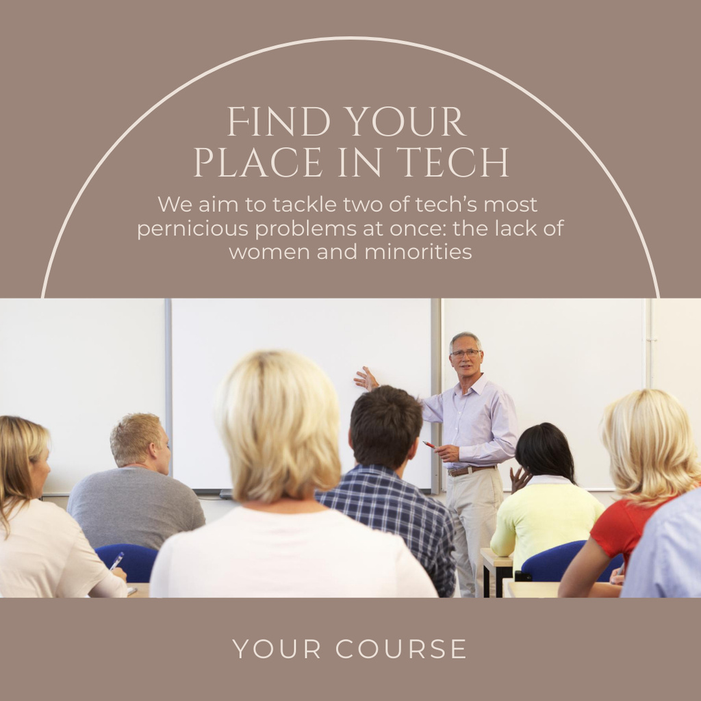 Tech Courses Ad Instagram AD tervezősablon