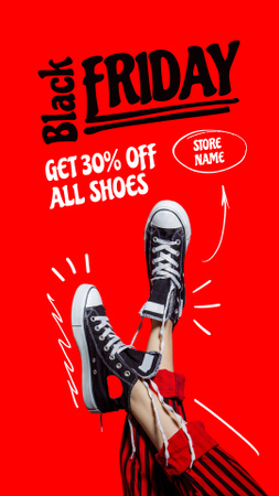 Modèle de visuel Shoes Sale on Black Friday - Instagram Story