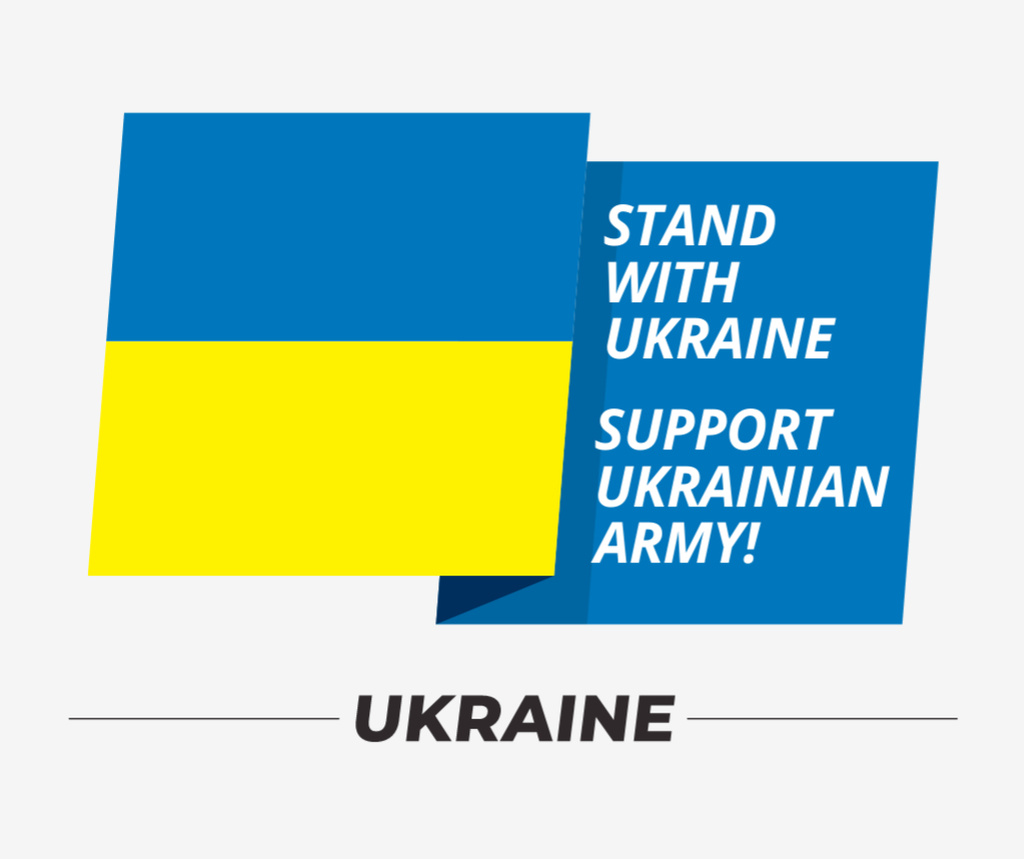 Ontwerpsjabloon van Facebook van Stand with Ukraine Support Ukrainian Army