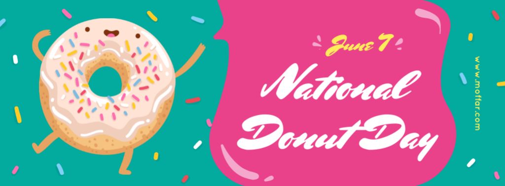 Sweet glazed donut Day Facebook cover – шаблон для дизайну