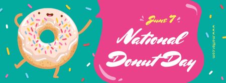 Sweet glazed donut Day Facebook cover Design Template