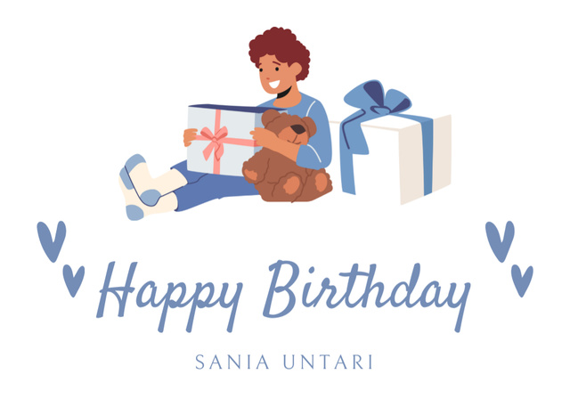 Birthday Greeting to a Boy Postcard 5x7in – шаблон для дизайна