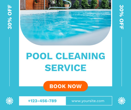 Pool Cleaning and Care Facebook Design Template
