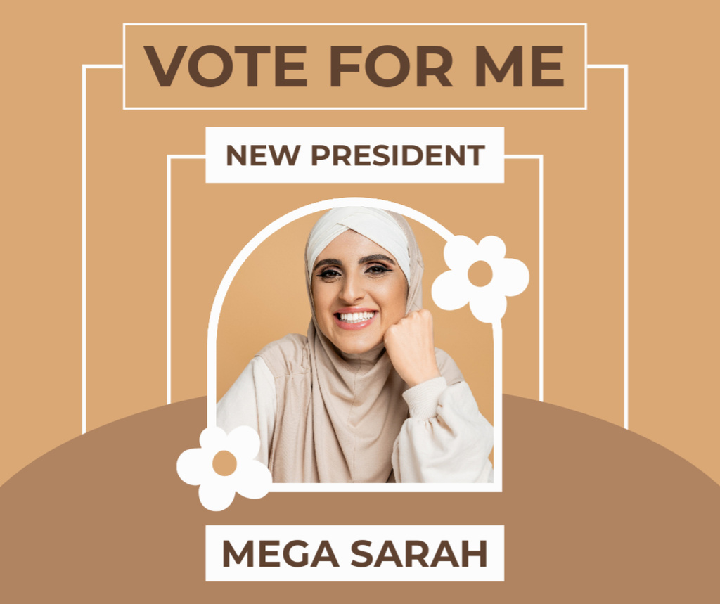 Vote for Female Muslim President Facebookデザインテンプレート