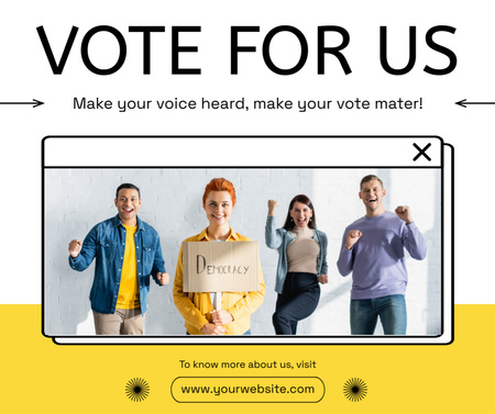 Vote for Us and Democracy Facebook Design Template
