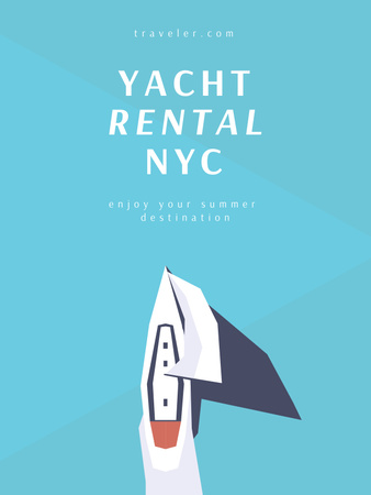Yacht Rental Offer Poster US Design Template