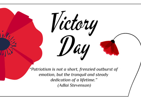 Plantilla de diseño de Victory Day Celebration Announcement With Red Poppy Postcard 5x7in 
