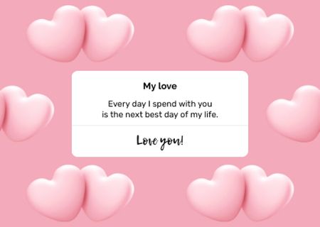 Valentine's Day greeting with Hearts Card Design Template