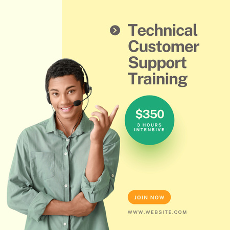 Technical Customer Support Training Class Ad Instagram Design Template