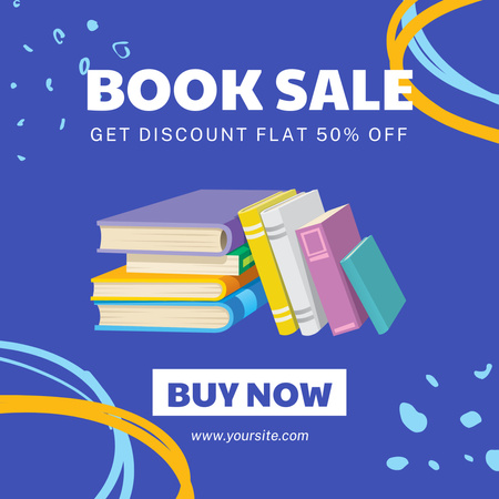 Unbelievable Book Discount Ad on Blue Instagram Design Template