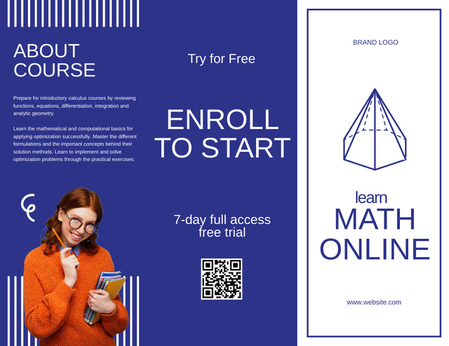 Offering Online Courses in Mathematics Brochure 8.5x11in Πρότυπο σχεδίασης