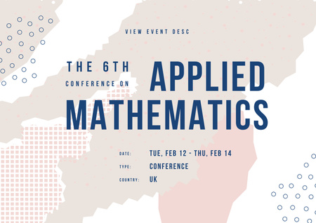Sovellettavan matematiikan konferenssin tapahtumailmoitus Poster A2 Horizontal Design Template