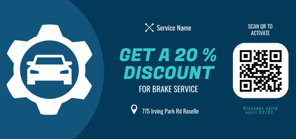 Car Services Discount Offer with Illustration of Automobile Coupon Din Large Πρότυπο σχεδίασης