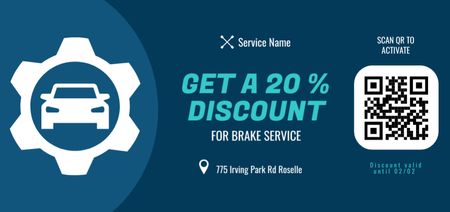 Car Services Offer with Illustration of Automobile Coupon Din Large Design Template