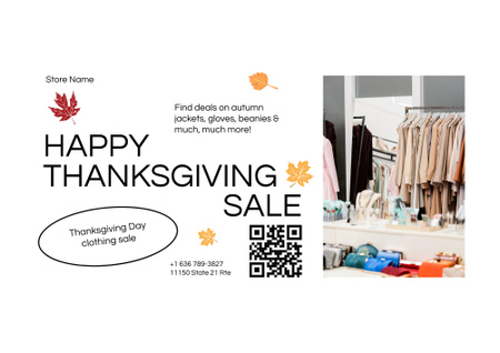 Modèle de visuel Thanksgiving Sale Announcement - Poster B2 Horizontal