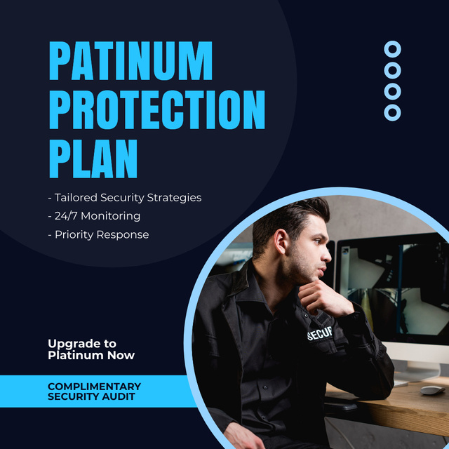 Platinum Protection Plan from Security Professionals Instagram AD Design Template