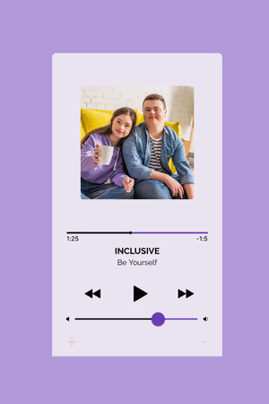 Szablon projektu Szczęśliwa para uśmiecha się w kolorze fioletowym Pinterest