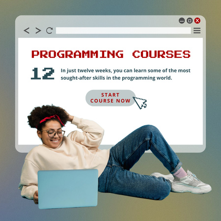 Designvorlage Programming Courses Ad für Instagram
