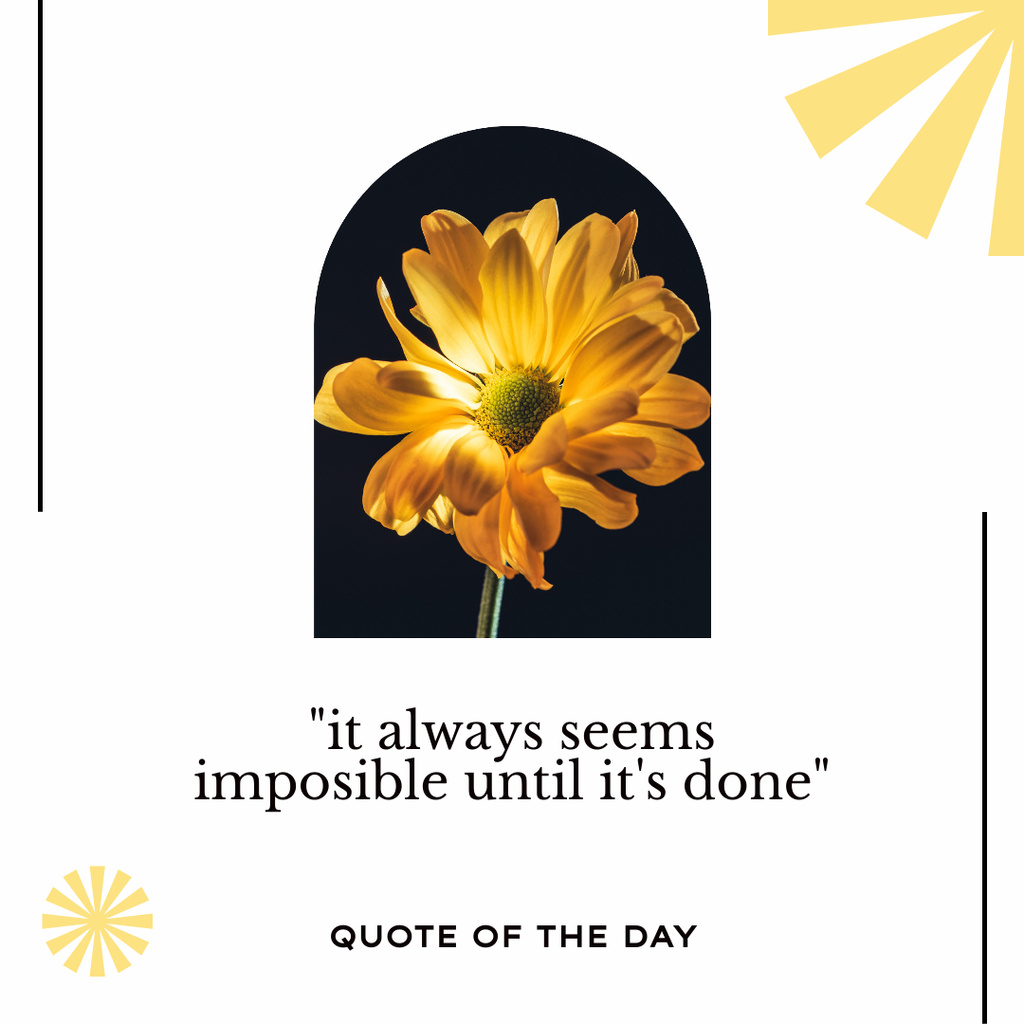 Inspirational Quote with Yellow Flower Instagram Šablona návrhu