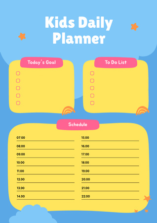 Daily Planner for Kids Schedule Planner Modelo de Design