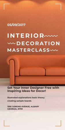 Ontwerpsjabloon van Graphic van Interior decoration masterclass with Sofa in red