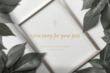 Послание соболезнования семье с листьями Postcard 4x6in – шаблон для дизайна