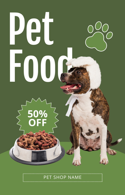 Ontwerpsjabloon van IGTV Cover van Pet Food Discount Offer on Green