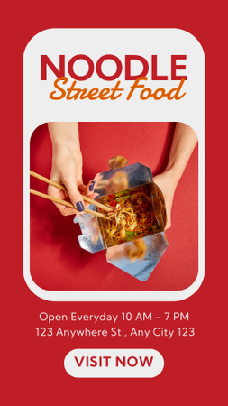 Street Food Ad with Noodles Instagram Story Design Template