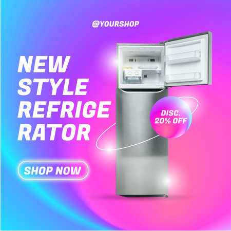Discount on New Stylish Refrigerator Instagram AD Design Template