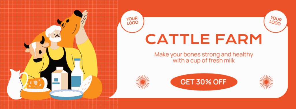 Discounts at Cattle Farm Facebook cover Design Template