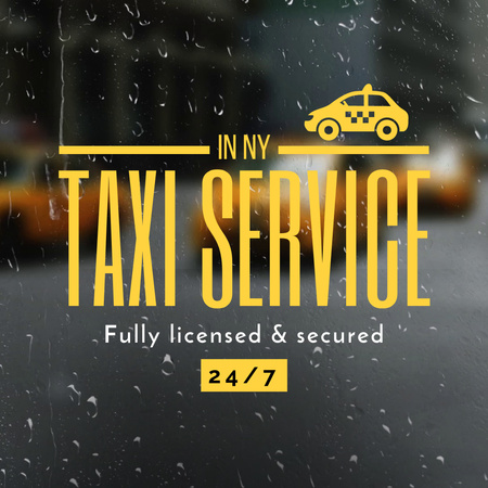 Round The Clock Taxi Service Offer Animated Post Design Template