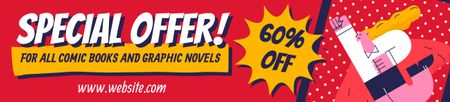 Discount Offer on Comic Books Ebay Store Billboard Design Template
