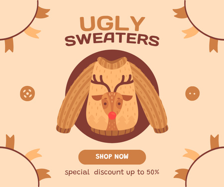 割引とセーター付きの特別商品 Facebookデザインテンプレート