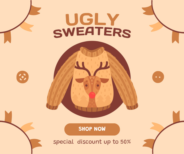 Special Merch With Discount And Sweater Facebook Design Template