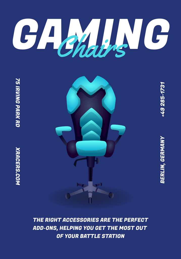 Elite Accessories for Gaming With Chairs Offer Poster 28x40in Πρότυπο σχεδίασης
