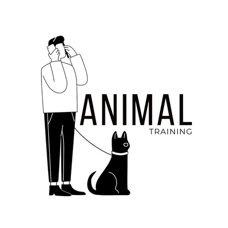 Kutyakiképzési órák Animated Logo tervezősablon