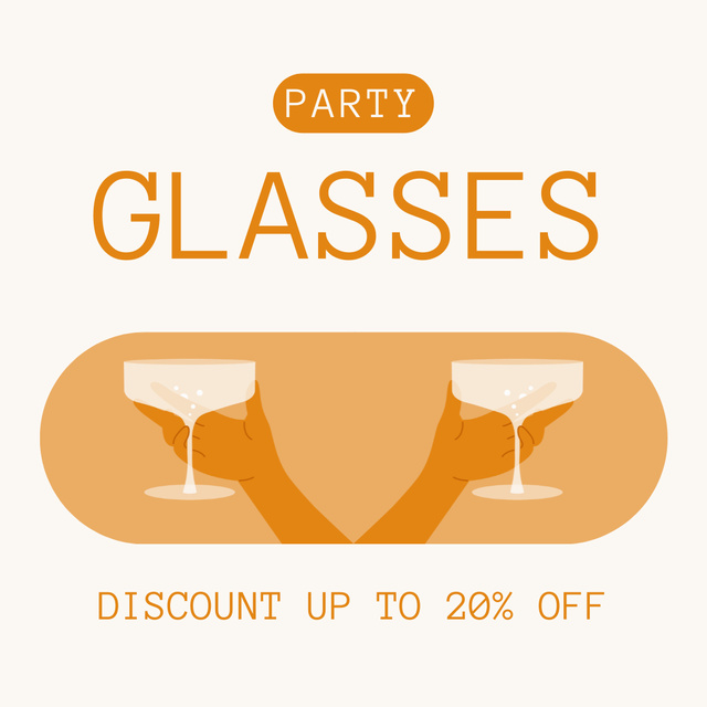 Offer of Party Glasses Sale Instagram AD Design Template