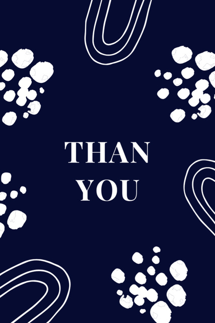 Thank You Text on Simple Dark Blue Postcard 4x6in Vertical Design Template