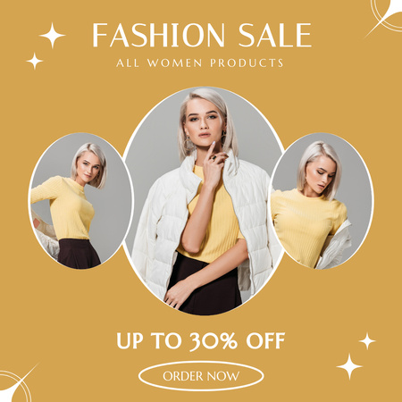 Designvorlage Fashion Collection Sale with Stylish Blonde für Instagram