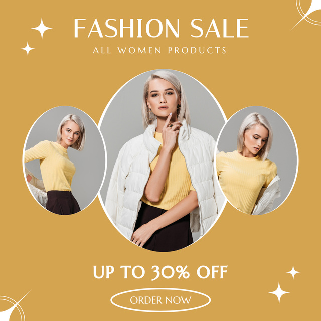 Fashion Collection Sale with Stylish Blonde Instagram Design Template