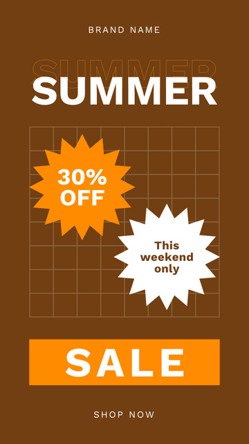 Summer Sale Ad on Brown Instagram Story Design Template