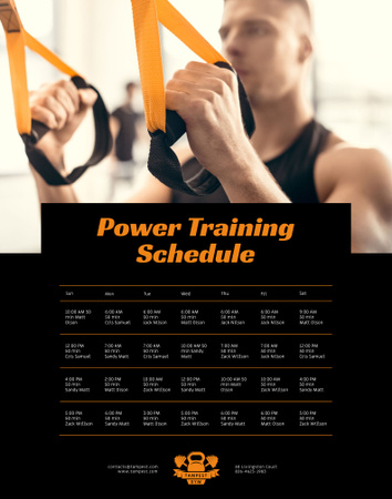 Gym Strength Training Planning for Men Poster 22x28in Design Template