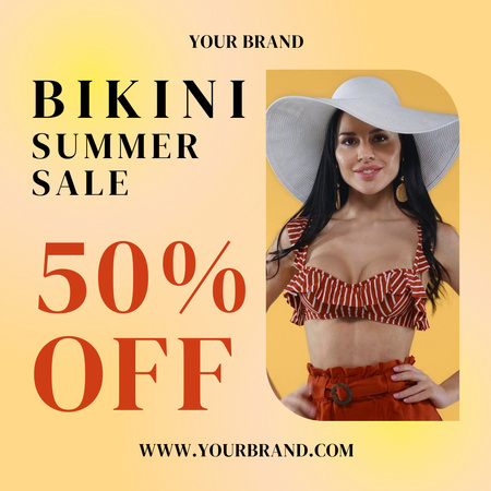 Summer Sale of Bikinis Animated Post Design Template